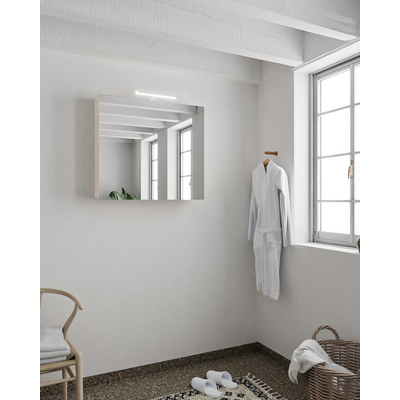 Mondiaz CUBB Armoire de toilette - 80x70cm - 2 portes - Linen (Blanc)