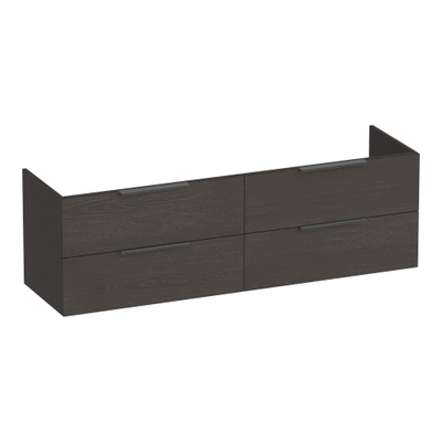 BRAUER Elevate wastafelonderkast 160 excl. opleggrepen 4 softclose lades en 2 sifon uitsparingen - Timber Anthracite