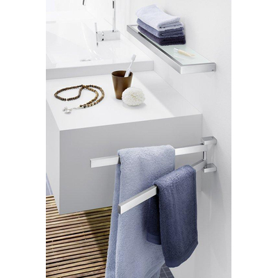 Zack LINEA Porte-serviettes - 45cm - double - pivotant - inox brossé mat