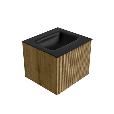 Mondiaz KURVE Ensemble meuble de salle de bains - 50x46x40cm - 1 tiroir - vasque solid surface - centrale - sans trou de robinet - Dusk