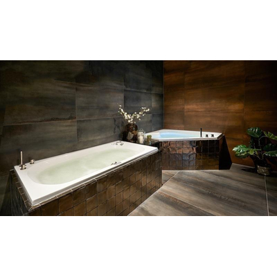 Xenz Cyprus Baignoire d'angle - 145x145x53 - bonde Centrale - acrylique - blanc