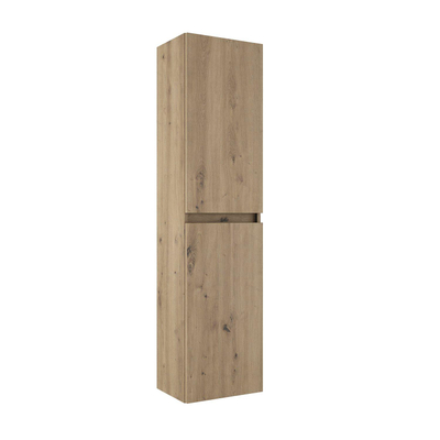 Saniclass Vita Armoire haute - 140x35x27cm - 2 portes - chêne rustique