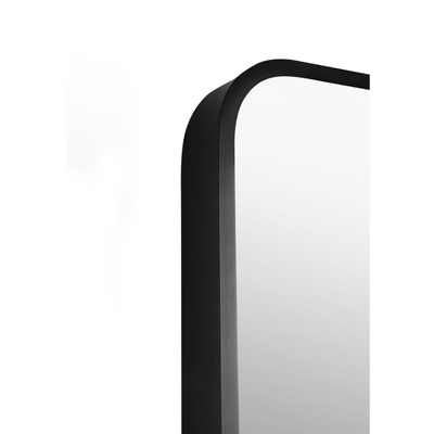 Differnz miroir – 28 x 75 cm – cadre étroit en aluminium – montage mural – Noir mat