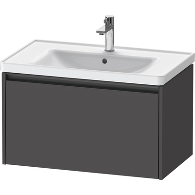 Duravit Ketho.2 Wastafelonderbouwkast - met 1 lade - 78.4x45.5x44cm - met greep antraciet - grafiet mat