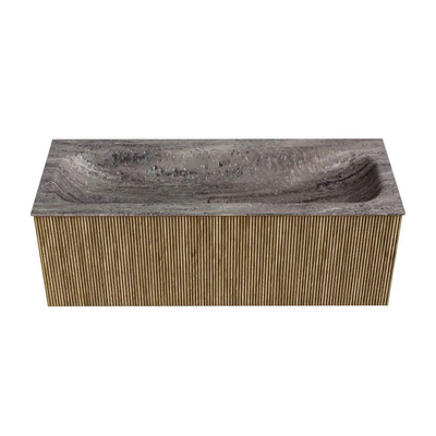 MONDIAZ KURVE-DLUX 120cm badmeubel kleur Dusk met 1 lade en 0 deuren. Wastafel BIG LARGE Midden 2 kraangaten Oza.