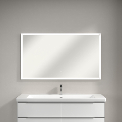 Villeroy & Boch Subway 3.0 spiegel - 130x75cm LED licht rondom - mat zilver