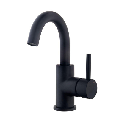 Wiesbaden Caral Mitigeur lavabo à bec pivotant noir mat