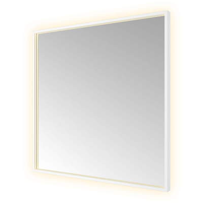 Hotbath &MORE Miroir LED direct et indirect color changing avec chauffage de miroir avec télécommande Blanc mat