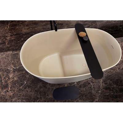 Detremmerie No limit baignoire autoportante - 133,8x73,8cm - solid surface - ovale - noir mat
