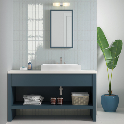 SAMPLE Terravito Nocino wandtegel - 6x18.6cm - Powder Blue glans (blauw)