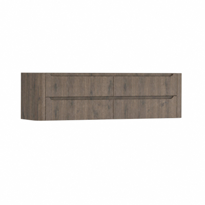 H&R Badmeubelen Juice Wastafelonderkast - 180x45x50cm - afgeronde hoeken - 4 lades - geïntegreerde greep - Tucson oak
