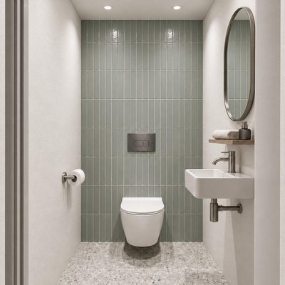 Adema Salina 2.0 Toiletset - 48.5x36x32cm - diepspoel - spoelrandloos - QeramiQ inbouwreservoir - softclose - quickrelease - toiletzitting - gunmetal metalen bedieningsplaat - rechthoekige knoppen - wit