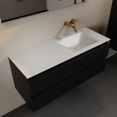 Mondiaz AIVY Ensemble de meuble - 120x45x50cm - 0 trous de robinet - 1 vasque Talc Solid surface - Droite - 2 tiroirs - avec miroir - MDF Urban