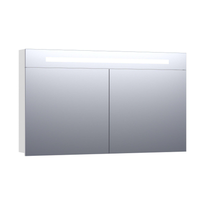 BRAUER Promise armoire de toilette - 120x70x15cm - avec éclairage direct - 2 portes de miroir simples - blanc brillant