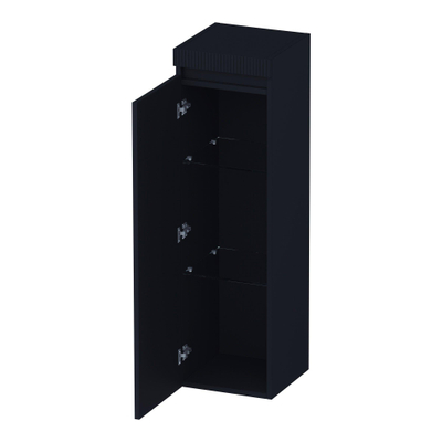 BRAUER Joy Wavy colonne haute - 120x35x35cm - 1 porte - ouverture à gauche - sans poignée - noir mat