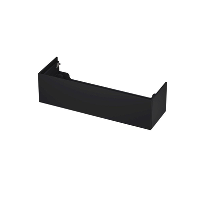 INK Wastafelonderkast - 140x45x37.6cm - 1 lade - push to open - met recht opdekfront - MDF lak - Mat zwart