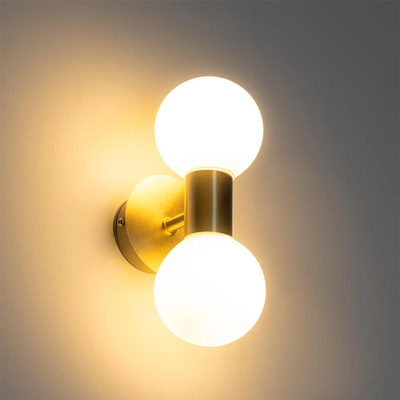 QAZQA Cederic wandlamp 8x20.4x11.3cm - 2 lichts - horizontaal/verticaal - IP44 - geborsteld messing (goud)