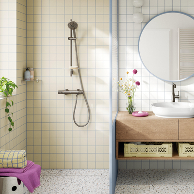 Grohe Vitalio Joy Glijstangset - 60cm - ronde handdouche - 3 straalsoorten - brushed hard graphite (antraciet)