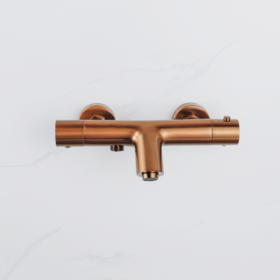Fortifura Calvi Thermostatische Badkraan - Geborsteld koper PVD (Koper) -rozetten beschadigd- OUTLET UDEN