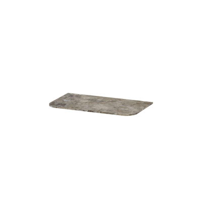 INK Concept R Plan vasque - 80x45x1.2cm - pour meuble bas arrondi - Céramique - Earth glossy
