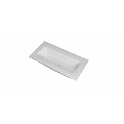 INK Reflekt lavabo - 80x40x1.5cm polyston central sans trou de robinet - blanc brillant