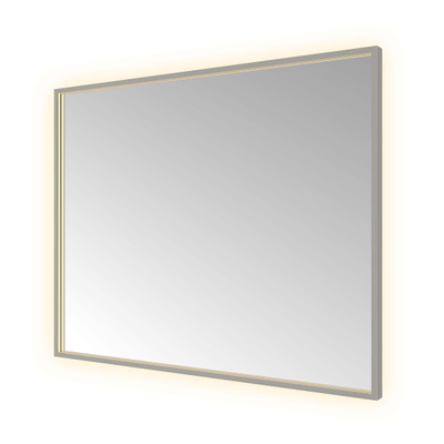 Hotbath &MORE Spiegel - 100x80cm - directe en indirecte LED - color changing - spiegelverwarming - dimbaar - met afstandsbediening - PVD - mat wit (antraciet)