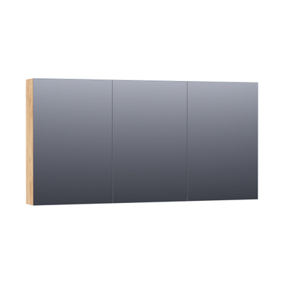 BRAUER Dual Spiegelkast - 140x70x15cm - verlichting - geintegreerd - 3 links- rechtsdraaiende spiegeldeur - MFC - nomad