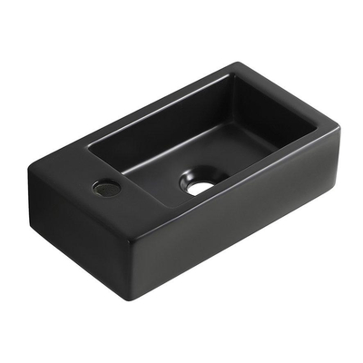 Wiesbaden Rhea M lavabo mural gauche 40 x 22 x 11 cm céramique noir mat