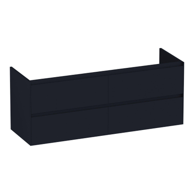 BRAUER Inspire wastafelonderkast 140 4 softclose lades - greeploos - 2 sifon uitsparingen - mat zwart