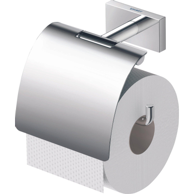 Duravit Karree Closetrolhouder - met klep - hoogglans chroom