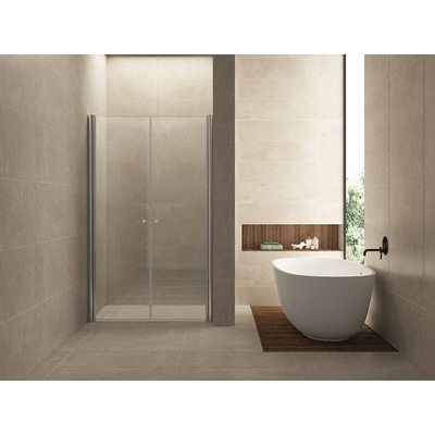 Wiesbaden Lagos Pendeldeur in nis - 80x200cm - 6mm - nano helder glas - chroom