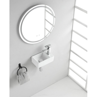 Wiesbaden Rhea XXS lavabo d'angle droite 30,5 x 18 x 11 cm céramique brillant blanc