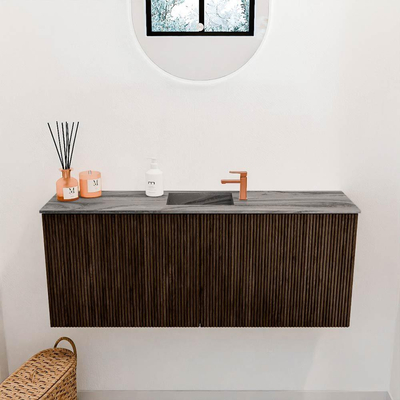 Mondiaz JOYA-DLUX 100cm toiletmeubel - kleur Walnut - Wastafel FAYE positie Midden 1 kraangat kleur Sombra.