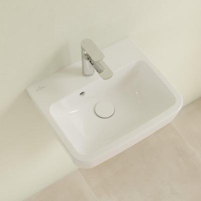 Villeroy & Boch O.novo lave-mains 45x37cm - avec 1 trou de robinet avec trop-plein ceramic+ blanc