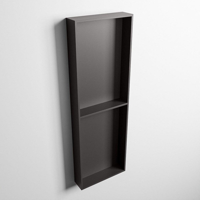 Mondiaz Easy nis 29.5x149.5x8cm - inbouw/opbouw - 2 open vakken - Solid surface - DarkGrey