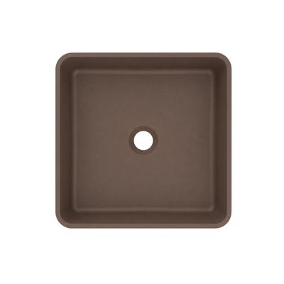 Arcqua Case Opbouw Waskom - vierkant - 37x37cm - mat chocola
