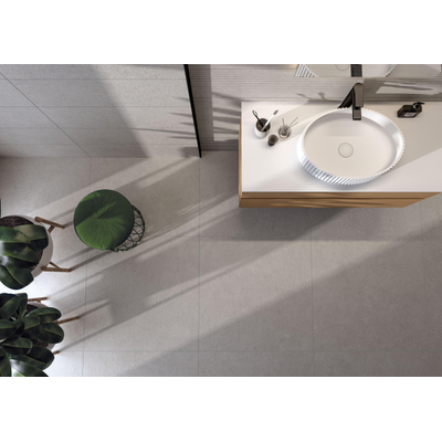 ÉCHANTILLON Terravito Melora carreau mural - 30x75cm - rectifié - effet béton - décor Pearl mat (gris)