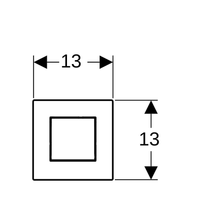 Geberit Type01 urinioir bedieningsplaat - pneumatisch - vierkant - alpien wit