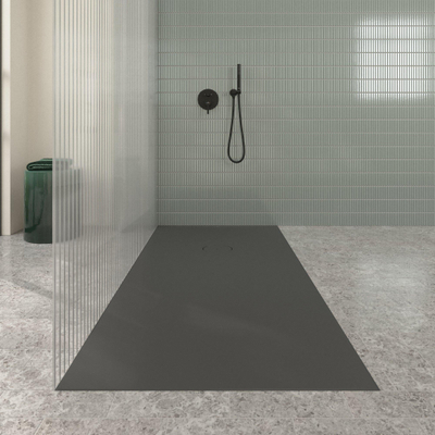 Villeroy & Boch Ecora douchebak - 180x90x4.5cm - afvoer korte zijde - anthracite (antraciet)