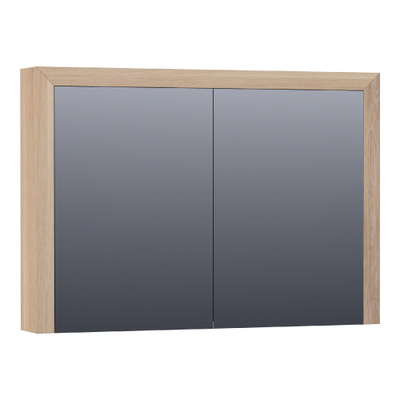 BRAUER Rise armoire de toilette - 100x70x15cm - sans éclairage - 2 portes miroir double face - chêne à lamelles naturel