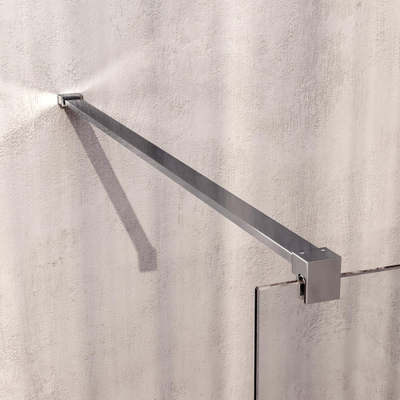 BRAUER Void Carving Cabine de douche - 100x100x200cm - porte battante - revêtement de verre - réversible - verre clair - Chrome