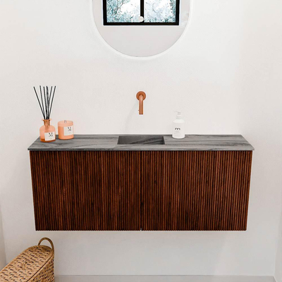 Mondiaz JOYA-DLUX 100cm meuble de salle de bains - couleur Ruby - Vasque FAYE position Milieu Sans trou de robinet couleur Sombra.