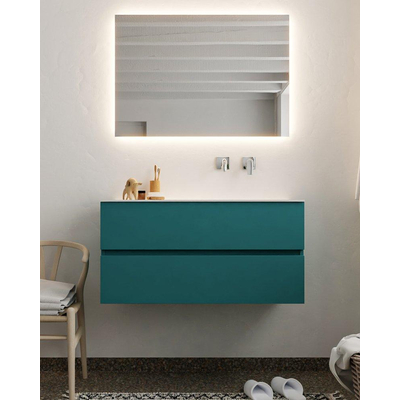 Mondiaz VICA ensemble de meuble de salle de bain - 100cm - meuble sous-vasque smag - 2 tiroirs - lavabo cloud droite - sans trou de robinet XL version 60cm haut