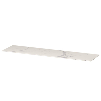 INK Topdeck Wastafelblad - 180x45x1cm - tbv onderkast - zonder uitsparing - Keramiek - Statuario glossy