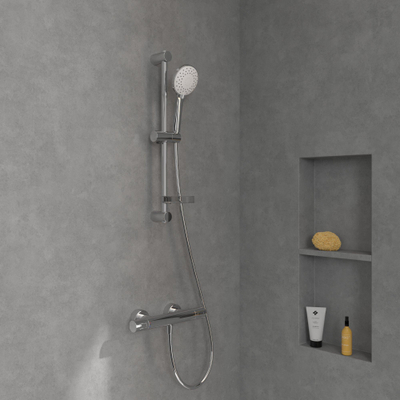 Villeroy & Boch Universal Showers Ensemble barre de douche avec trois fonctions pour montage mural - chrome