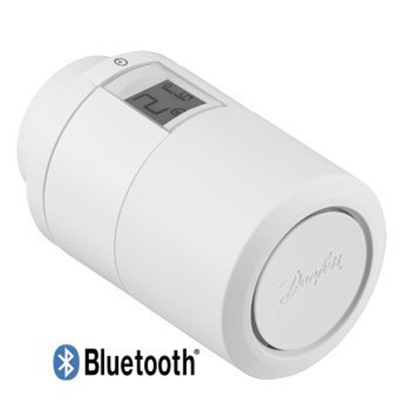 Danfoss Eco tête thermostatique de radiateur droite programmable avec bluetooth raccordement sur robinet de radiateur click 22 blanc