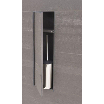 Looox special collection Brosse de toilette encastrée carrelable noir mat