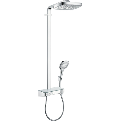 Hansgrohe Raindance Select E 300 - showerpipe: - met Showertablet - 300 opbouwkraan - thermostatisch - met handdouche - 3jet en hoofddouche - 3jet - thermostaat - hoogglans chroom