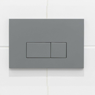 Geberit Duofix Élément - UP 320 - Plaque de commande QeramiQ push - mur 112cm - plaque de commande gris clair - boutons rectangulaires - plastique blanc brillant