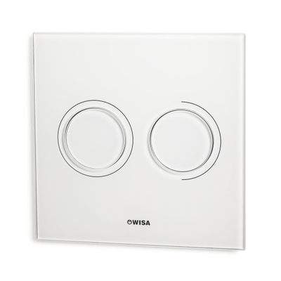 Wisa Luga plaque de commande verre pneumatique 16x16cm avec double chasse pour élément WC XS blanc